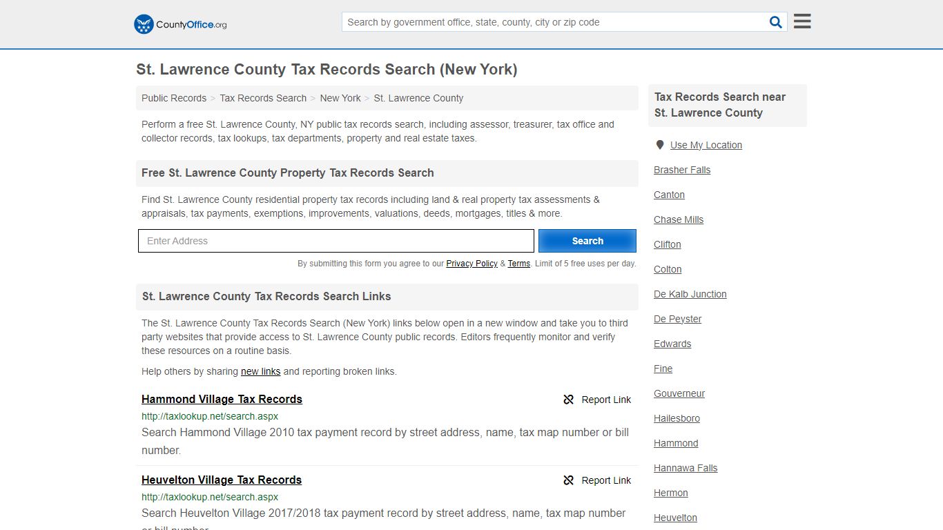 St. Lawrence County Tax Records Search (New York)