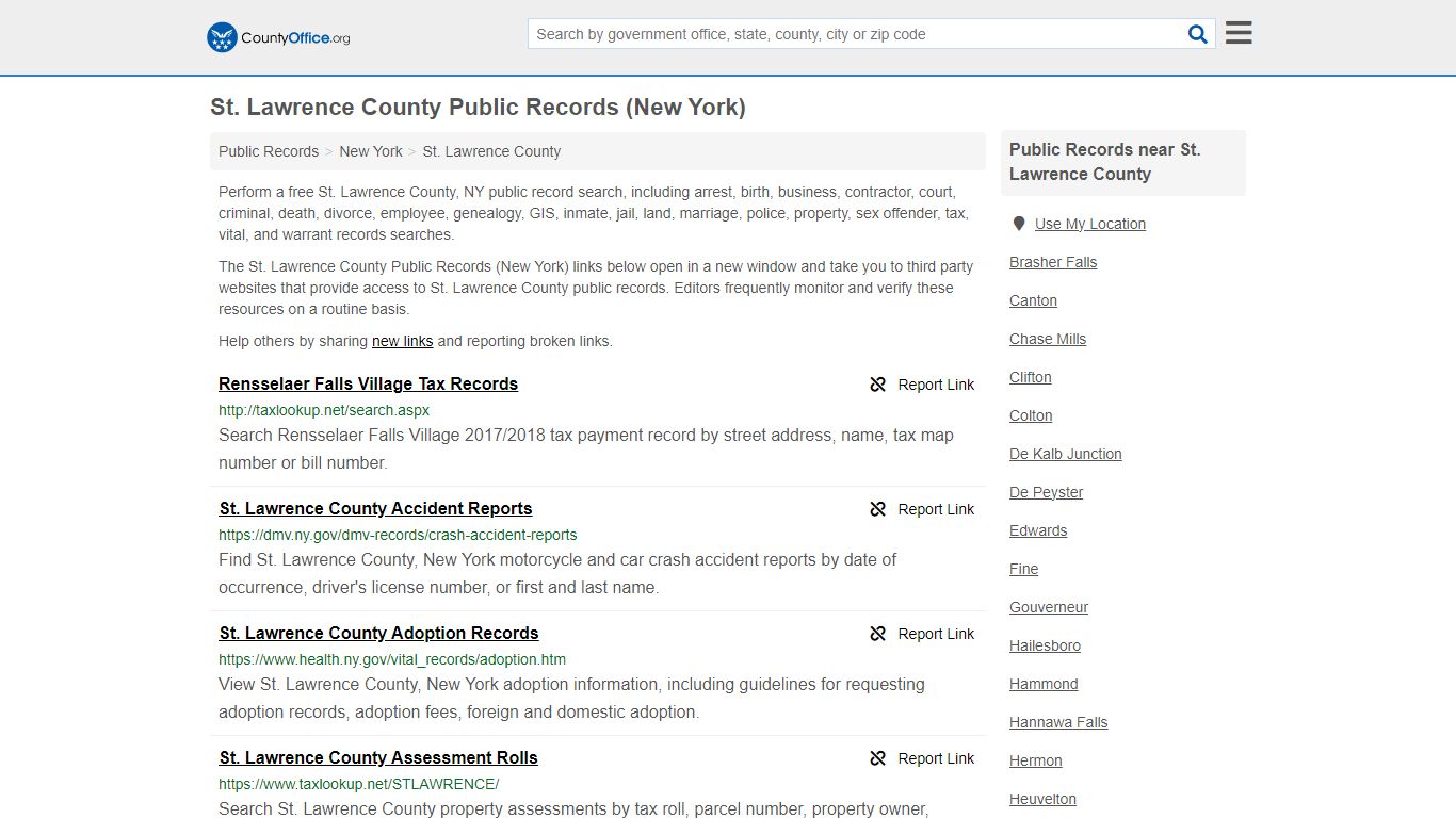 Public Records - St. Lawrence County, NY (Business, Criminal, GIS ...