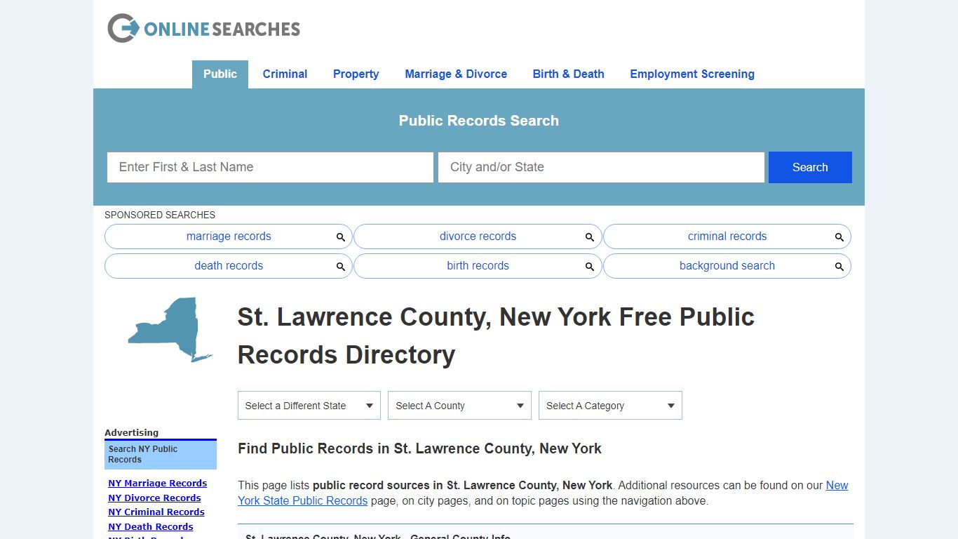 St. Lawrence County, New York Public Records Directory