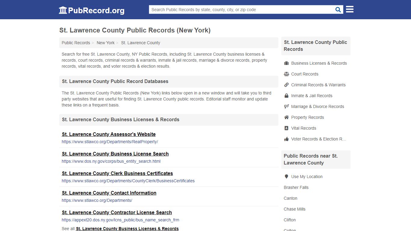 St. Lawrence County Public Records (New York) - PubRecord.org