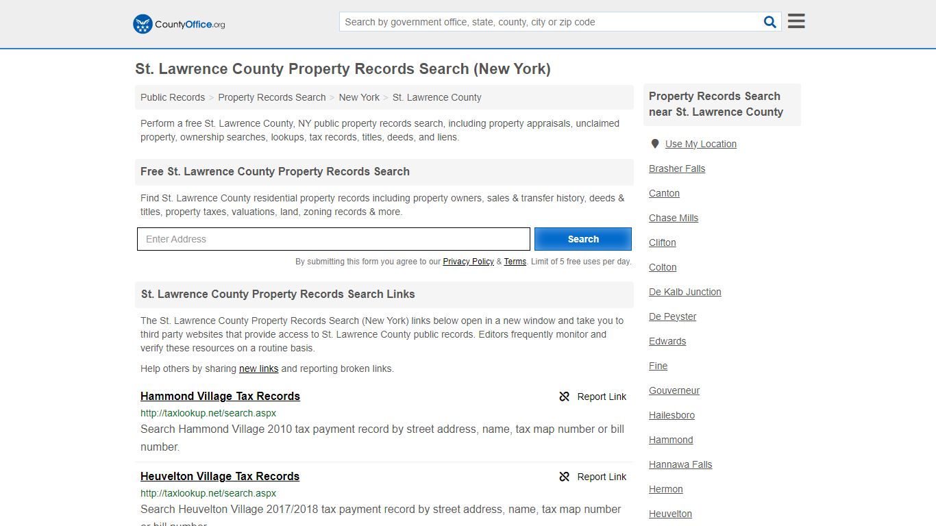 St. Lawrence County Property Records Search (New York) - County Office